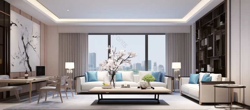 后现代新中式会客厅,高清,摄影图,摄影图片,图片大全,摄影图免费下载